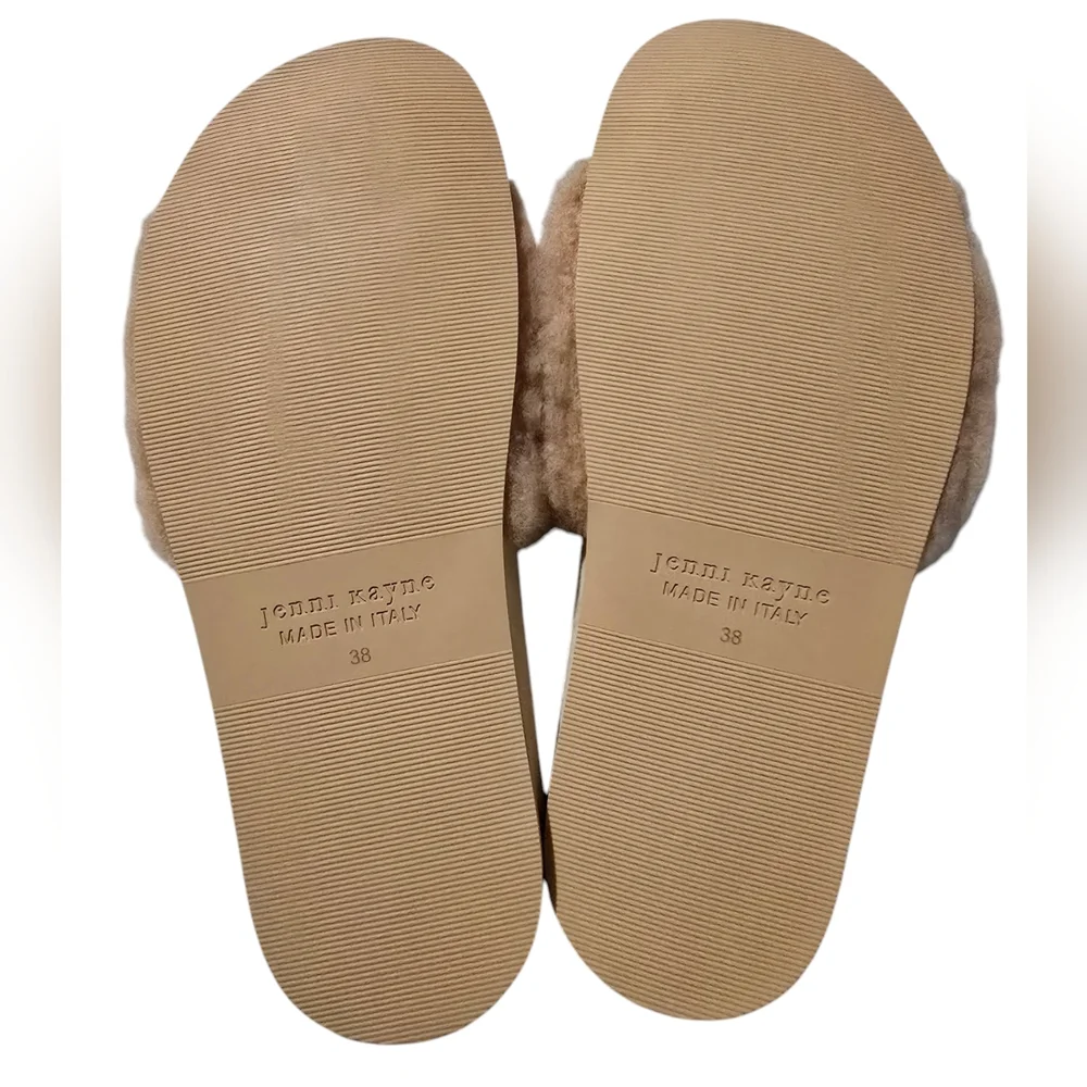 NEW Jenni Kayne Shearling Slides Tan size‎ 38/8